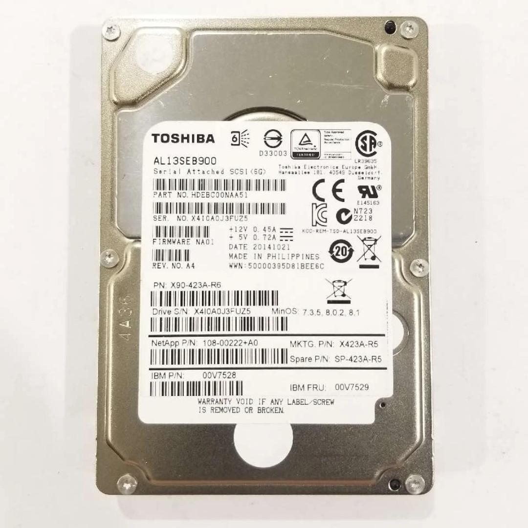 IBM 900GB SAS 2.5" SFF Enterprise HDD 00V7528 NetApp 108-00222+E1 AL13SEB900