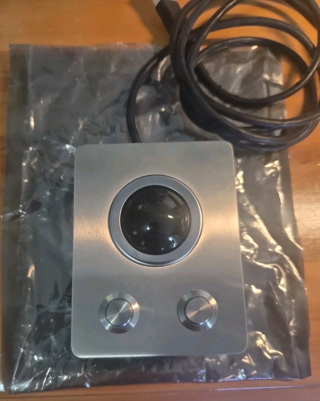 NSI TBS38F2 Industrial Stainless Steel Trackball  - 38mm Black Phenolic IP 65...