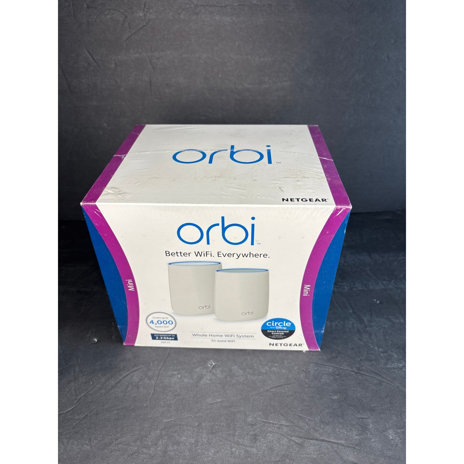 Netgear Orbi Mini RBK22 Whole Home Tri-band WiFi System AC2200 2-Pack White