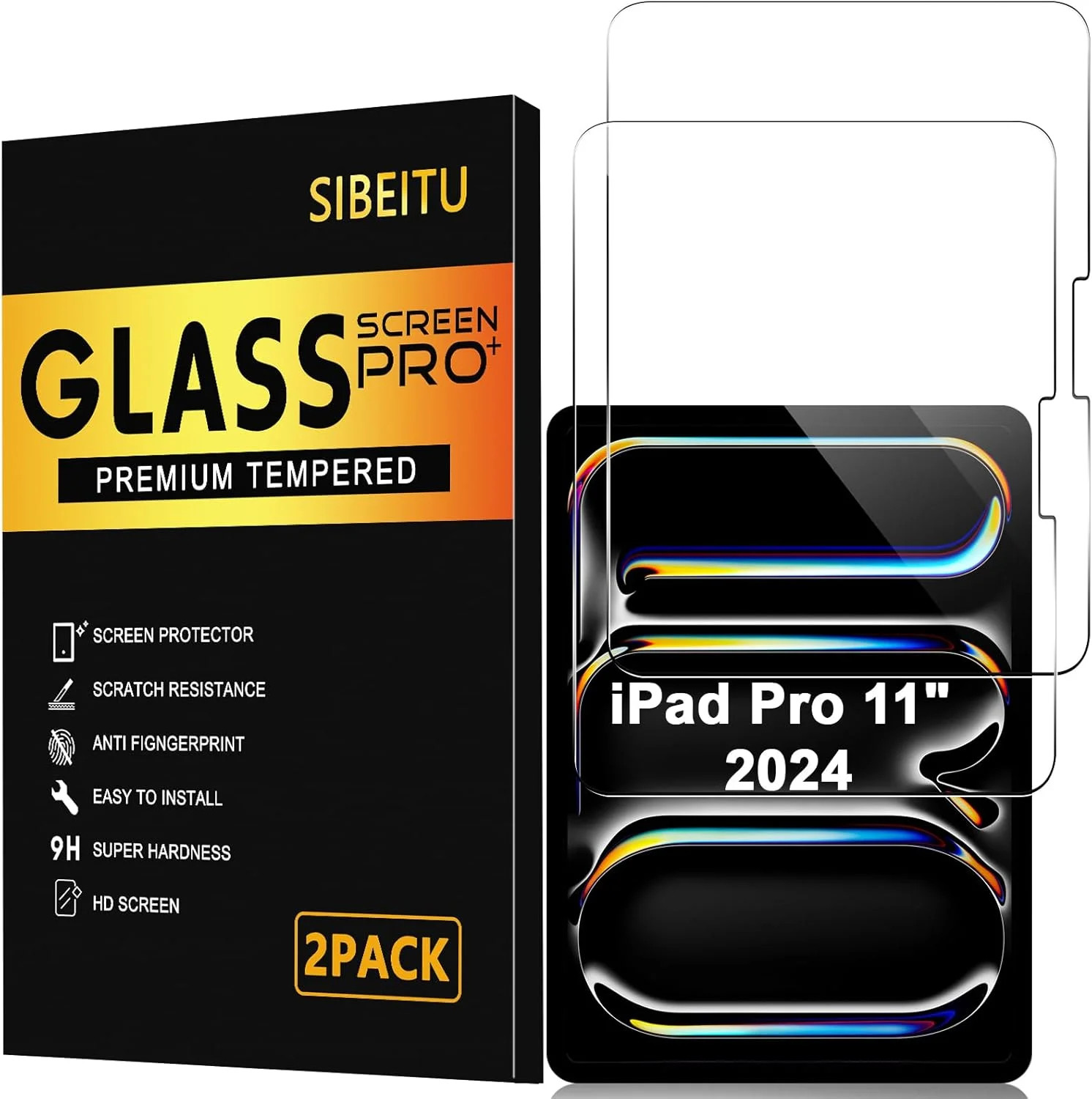 2 Pack Screen Protector for iPad Pro 11 Inch 2025/2024 M5 M4 (6th/5th Ge