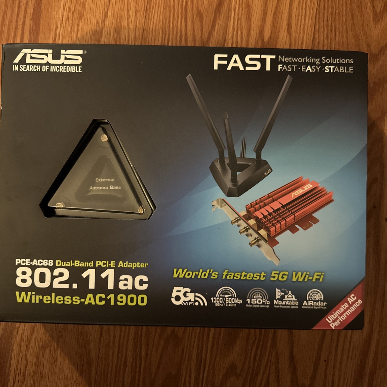 ASUS PCE-AC68 Dual-Band 3x3 AC1900 Wi-Fi PCIe Adapter