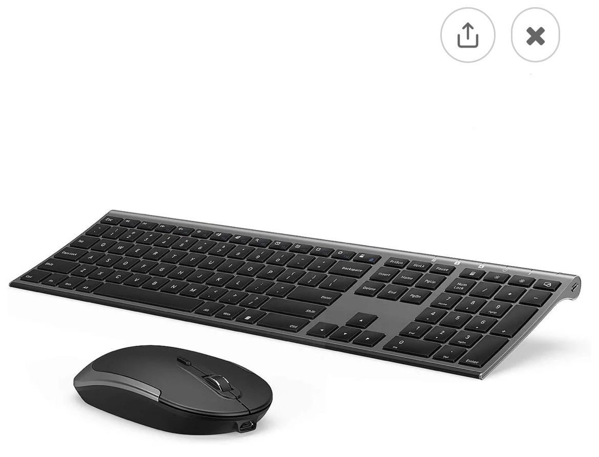 Vssoplor Wireless Keyboard and Mouse Set 2.4GHz, Rechargeable, Model Vk15-3