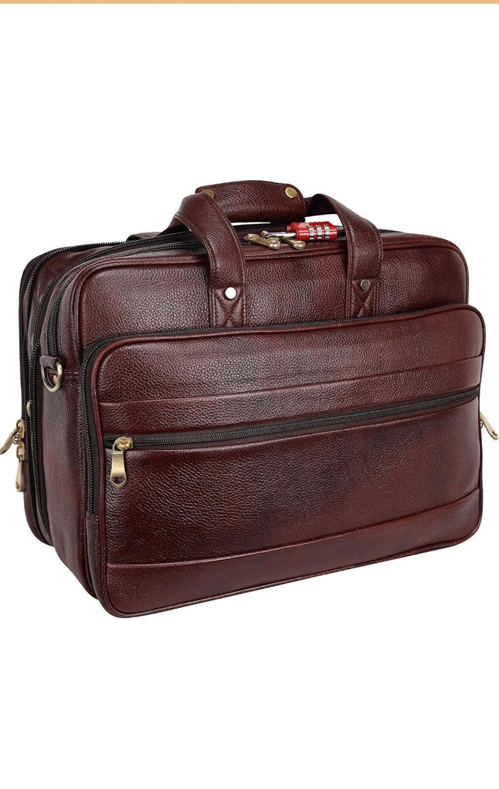 Tayib Grain Natural Leather Office Leather Laptop Shoulder Bag For Men Office...