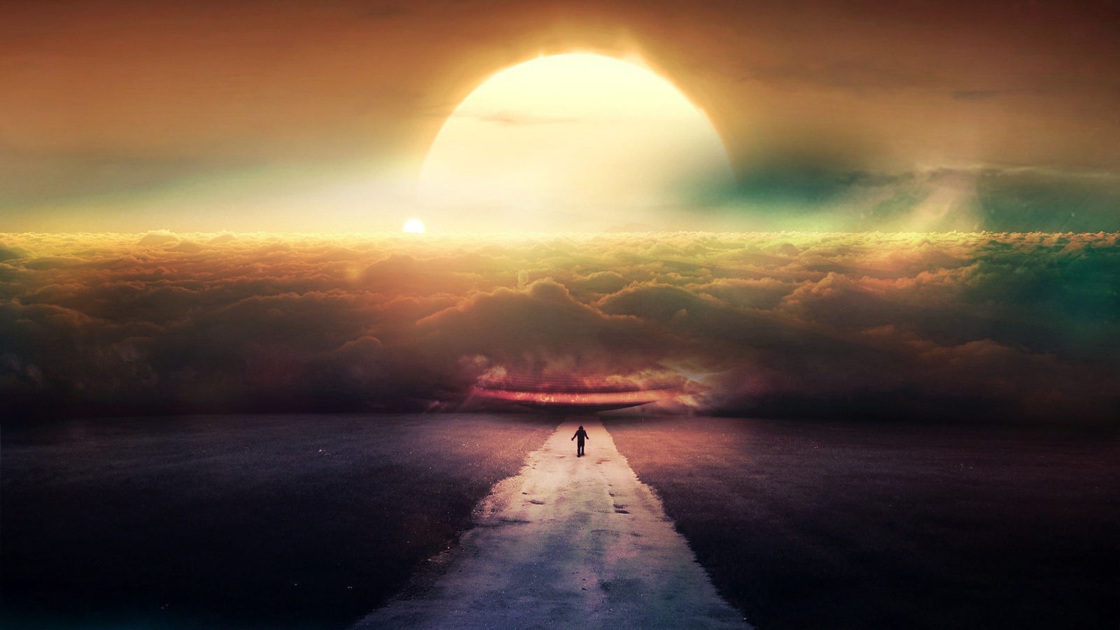 Landscape sun alone sky art Custom Gaming Mat Desk