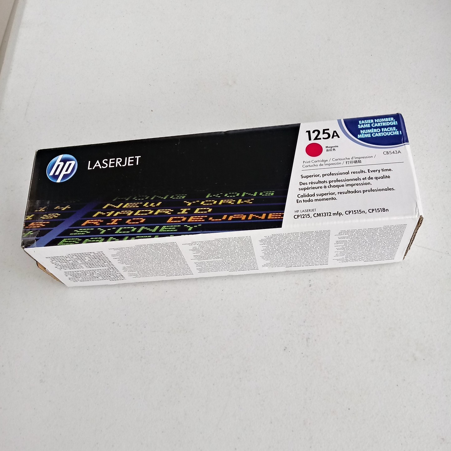 New Genuine HP 125A CB543A Magenta  Toner Cartridge Color LaserJet CP1215 CM1312
