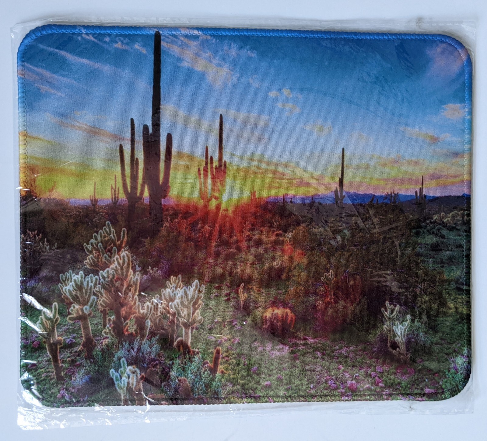 Mouse Pad Cactus Southwest Desert Landscape Sunset Sky Outdoor Nature 9.5" x 8"
