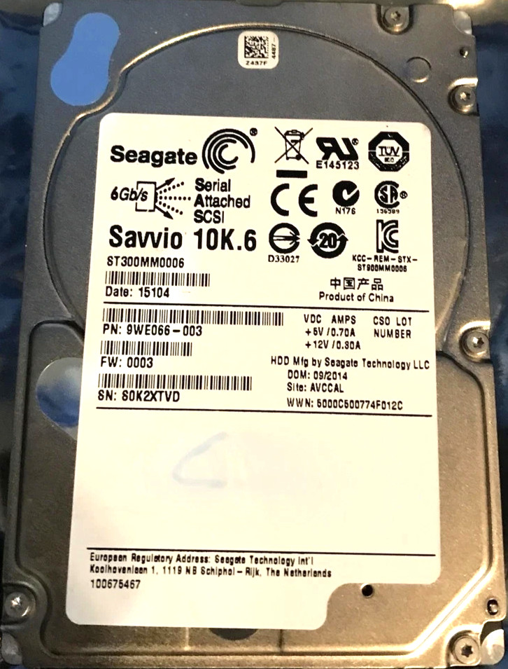 HITACHI SEAGATE 5541890-A ST300MM0006 300GB 10K  RPM SAS 2.5" HDD