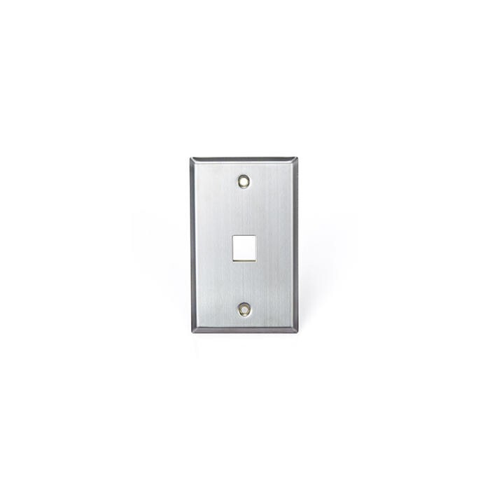Leviton 43080-1S1 Single-Gang Stainless Steel Quickport Wallplate 1-Port