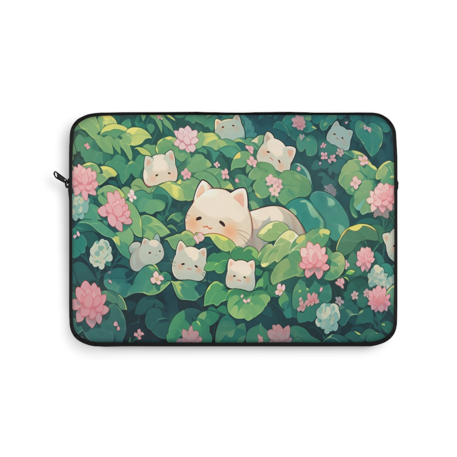 Kawaii Cats Garden Laptop Sleeve 13" 15" Cute Laptop Sleeve, Cute MacBook Sleeve