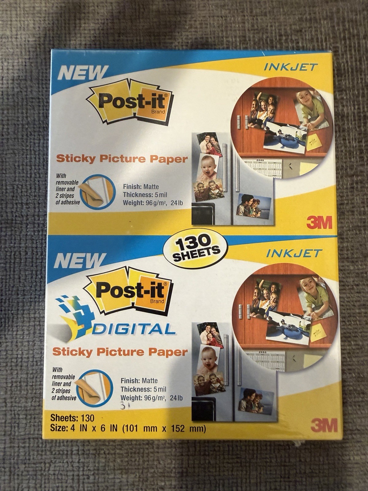 130 Sheets 3M Post-it Picture Paper 4x6 Matte  STICKY PAPER  Ink Jet BRAND NEW 