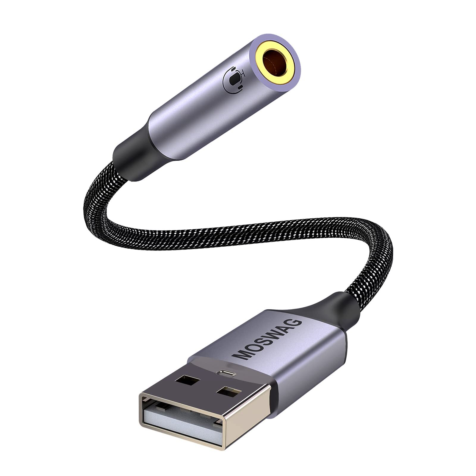 Adaptador de audio USB a conector Jack de 3.5 mm para PC portátiles