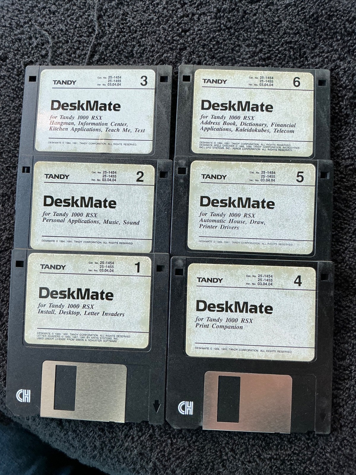 Tandy 1000 RLX Deskmate MS-DOS 3.5" Floppy OEM Lot 6  DISK
