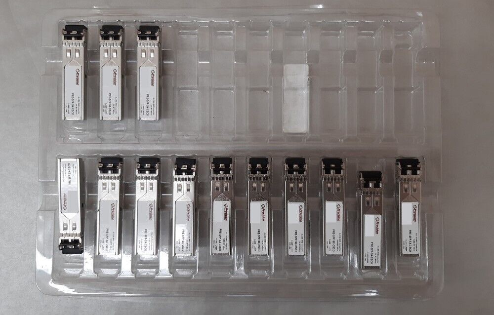 (Lot of 13) Precision PRE-SFX-SX-CSCO 1.25GB 850nm SFP Transceivers (GLC-SX-MMD)