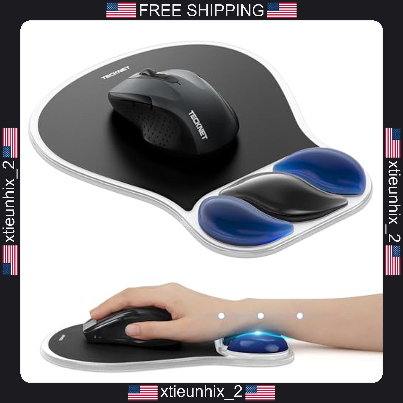 Gel Wrist Rest Mouse Pad with Ergonomic