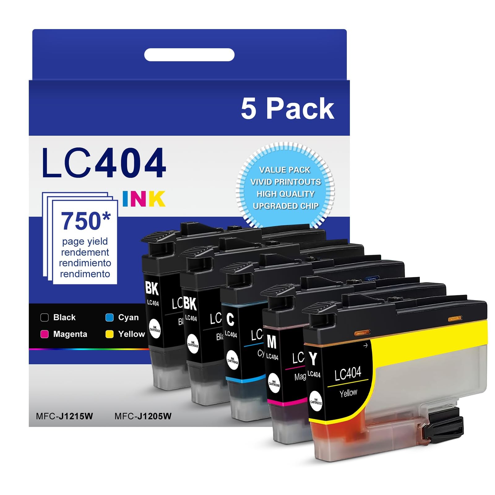 CocoKitch LC404 Ink Cartridges for Brother LC404 Ink Cartridge MFC-1205W High