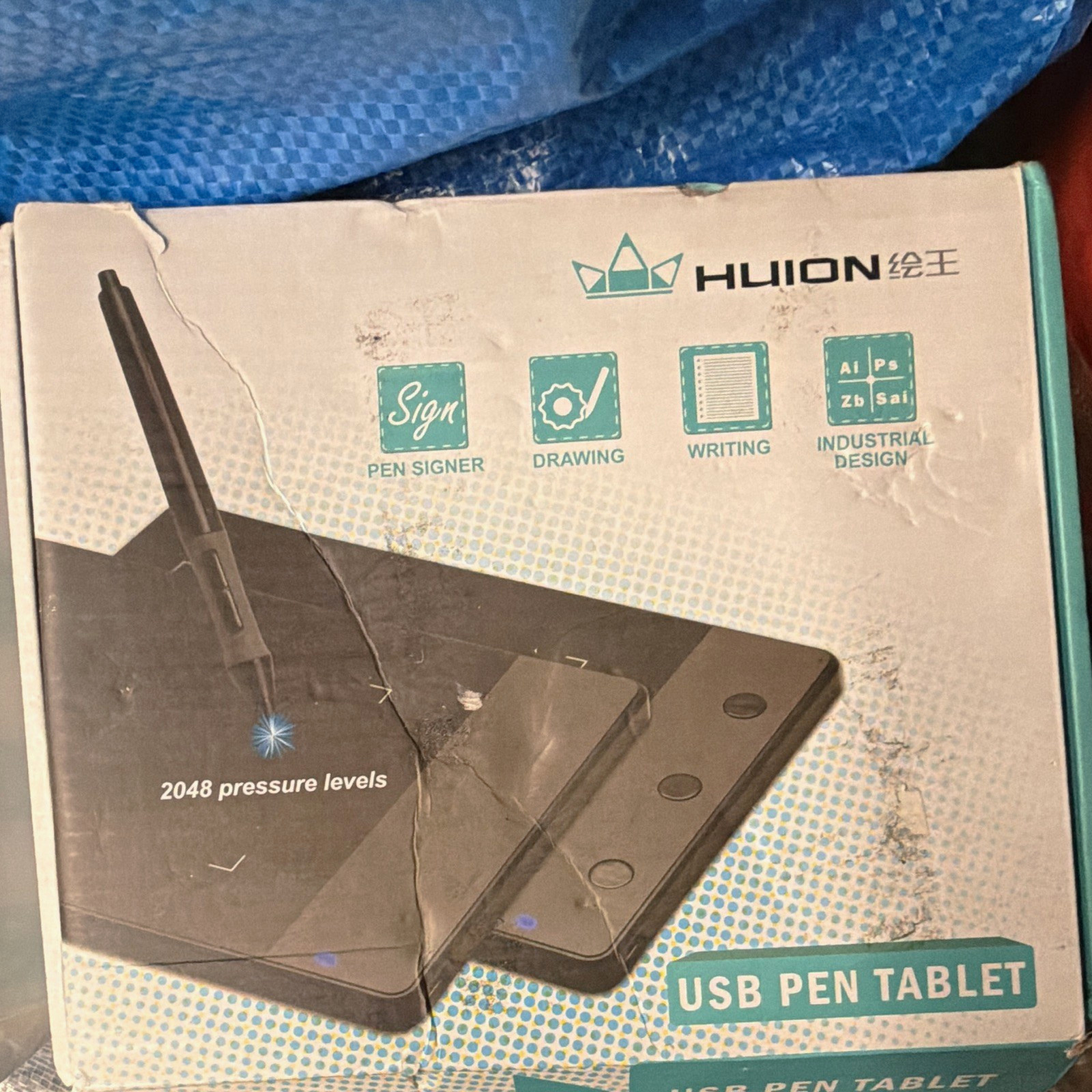 HUION H420 Graphics Tablet 2048 Pressure Levels USB 176 x 111mm 7mm