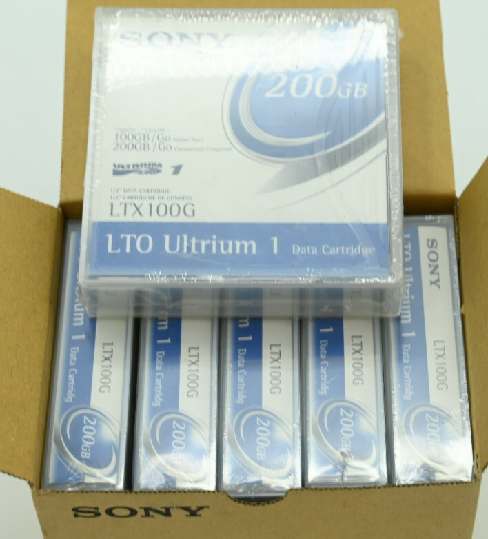 Lot of (6) Sony LTX100G LTO Ultrium-1 Data Cartridges 200GB/100GB New in Box