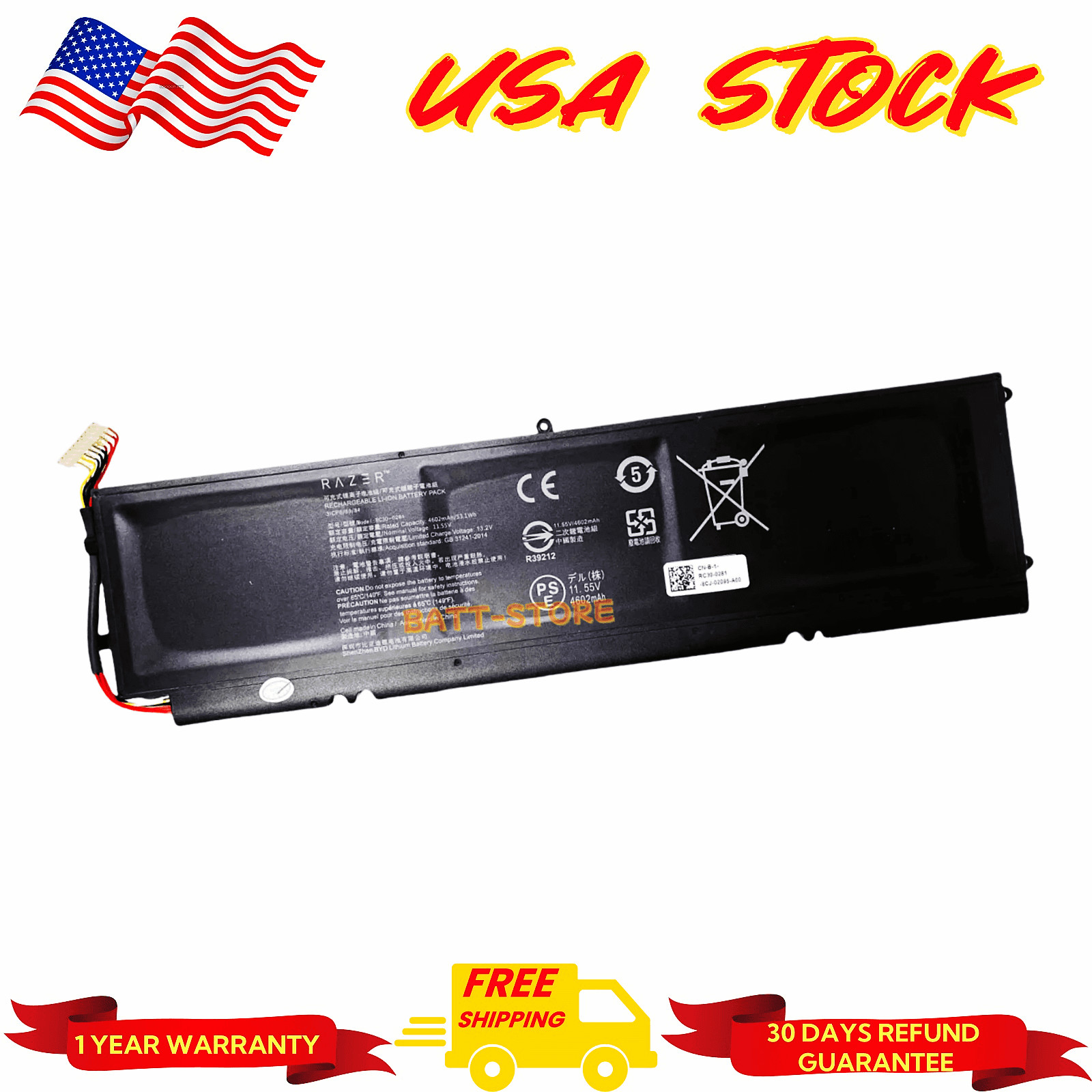 RC30-0281 ORIGINAL Battery for Razer Blade Stealth 13 2018 2019 RZ09-02810E71