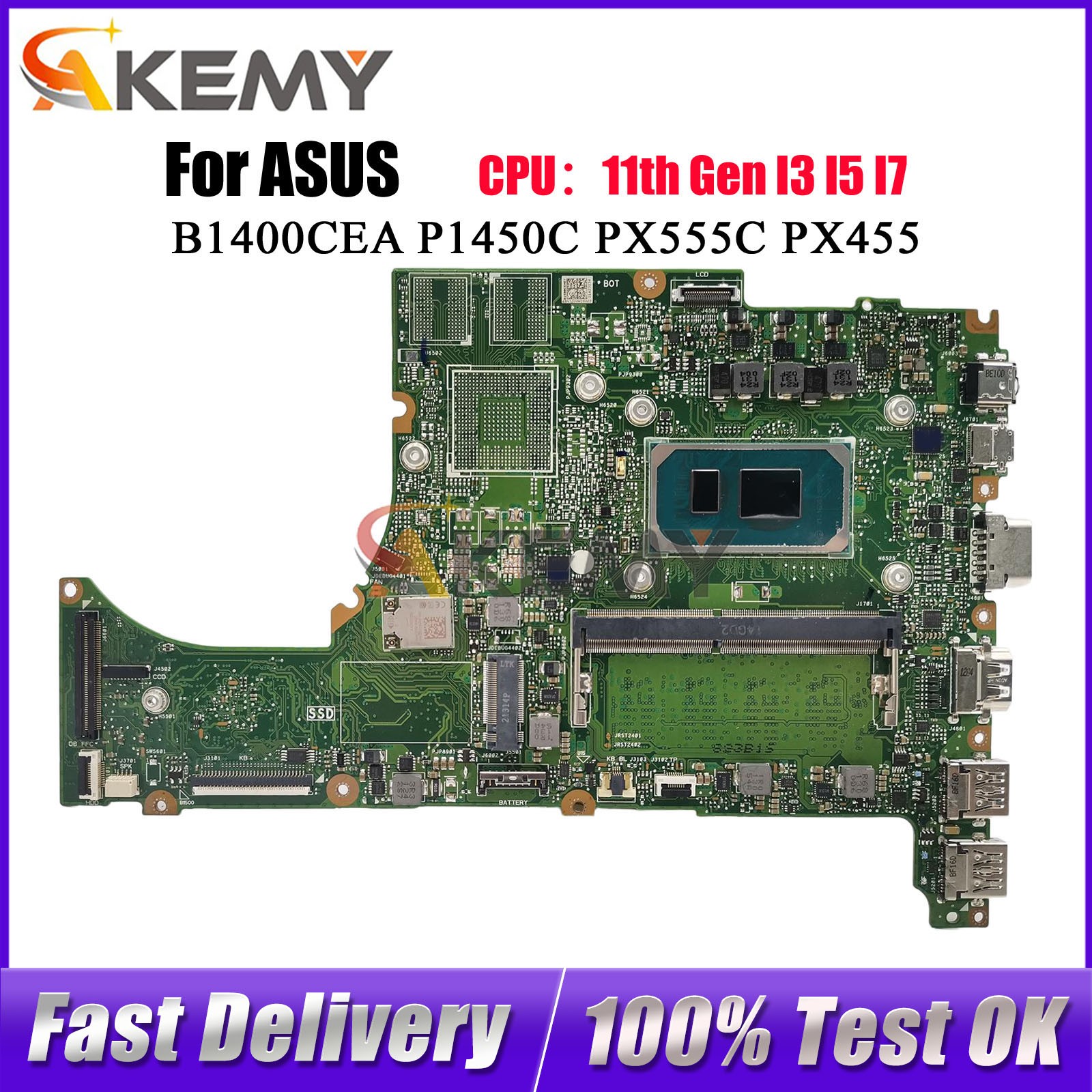 B1500CEA Motherboard For ASUS B1500CEAEY/CEP PX555C B1500CEAE Mainboard i3 i5 i7