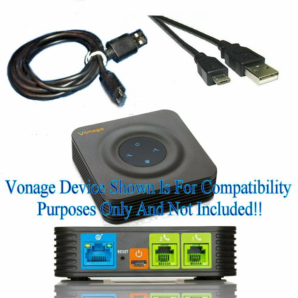 HD Power Cable 3 Foot USB Micro B Cable 3000mA Cord FOR Vonage HT802 VOIP Device