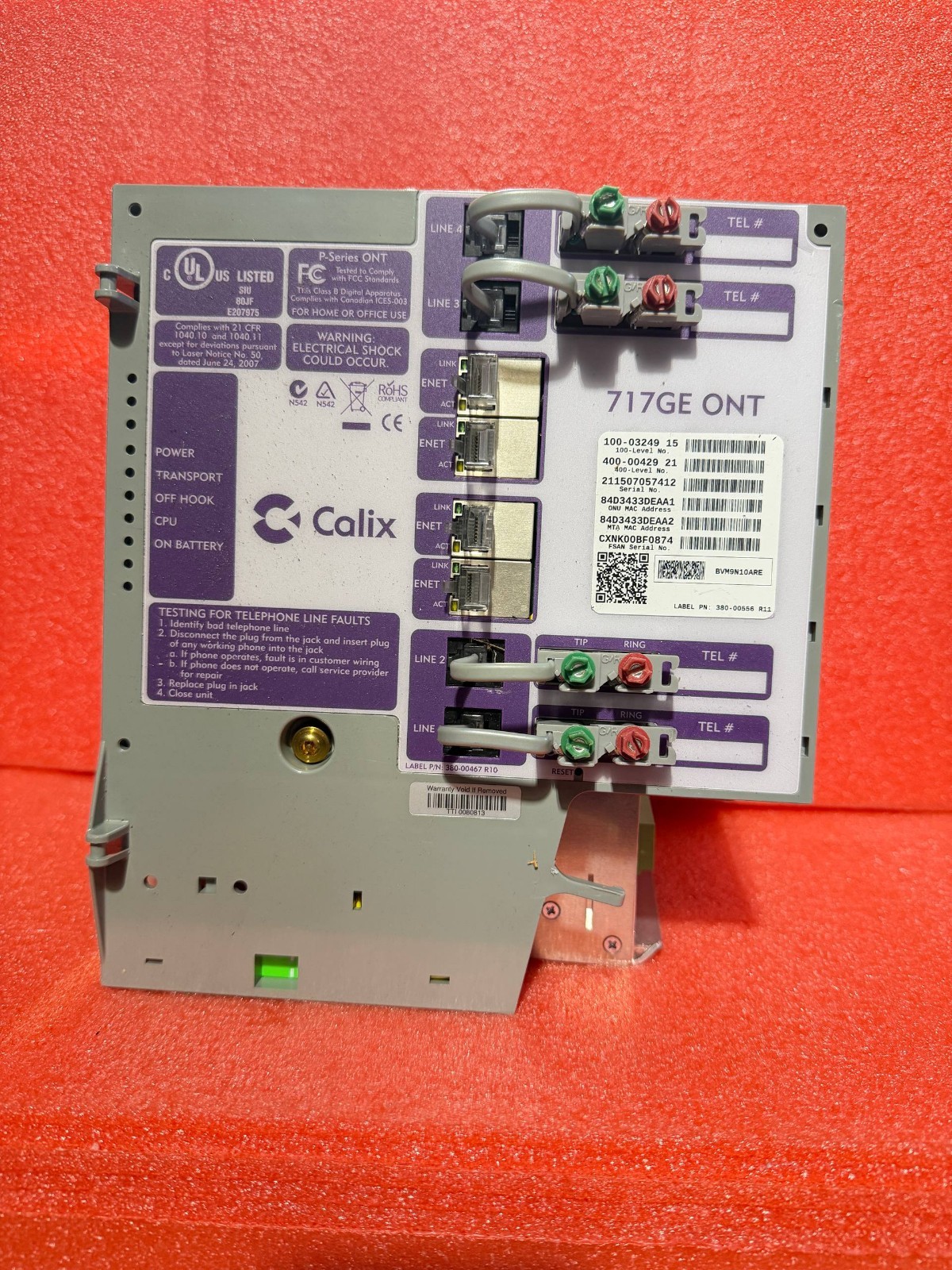 Calix 717GE ONT 380-00467 r10
