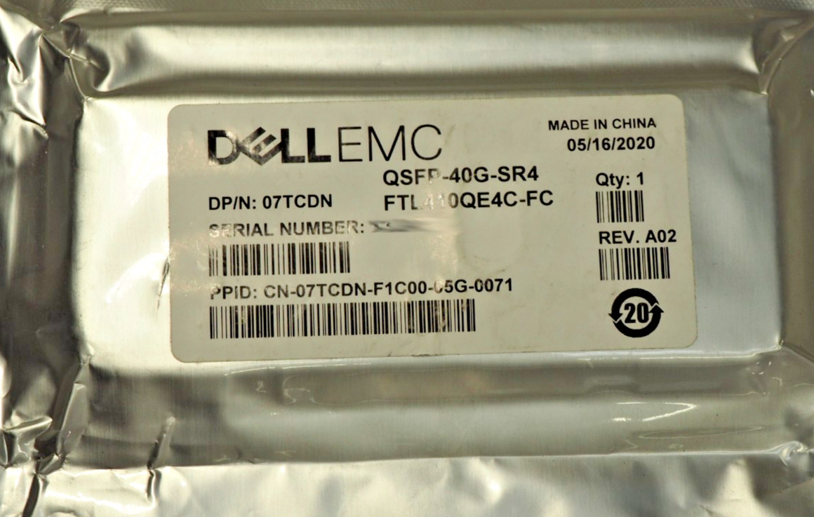 Dell Finisar 7TCDN QSFP-40G-SR4 FTL410QE4C-FC 40G QSFP Transceiver Module