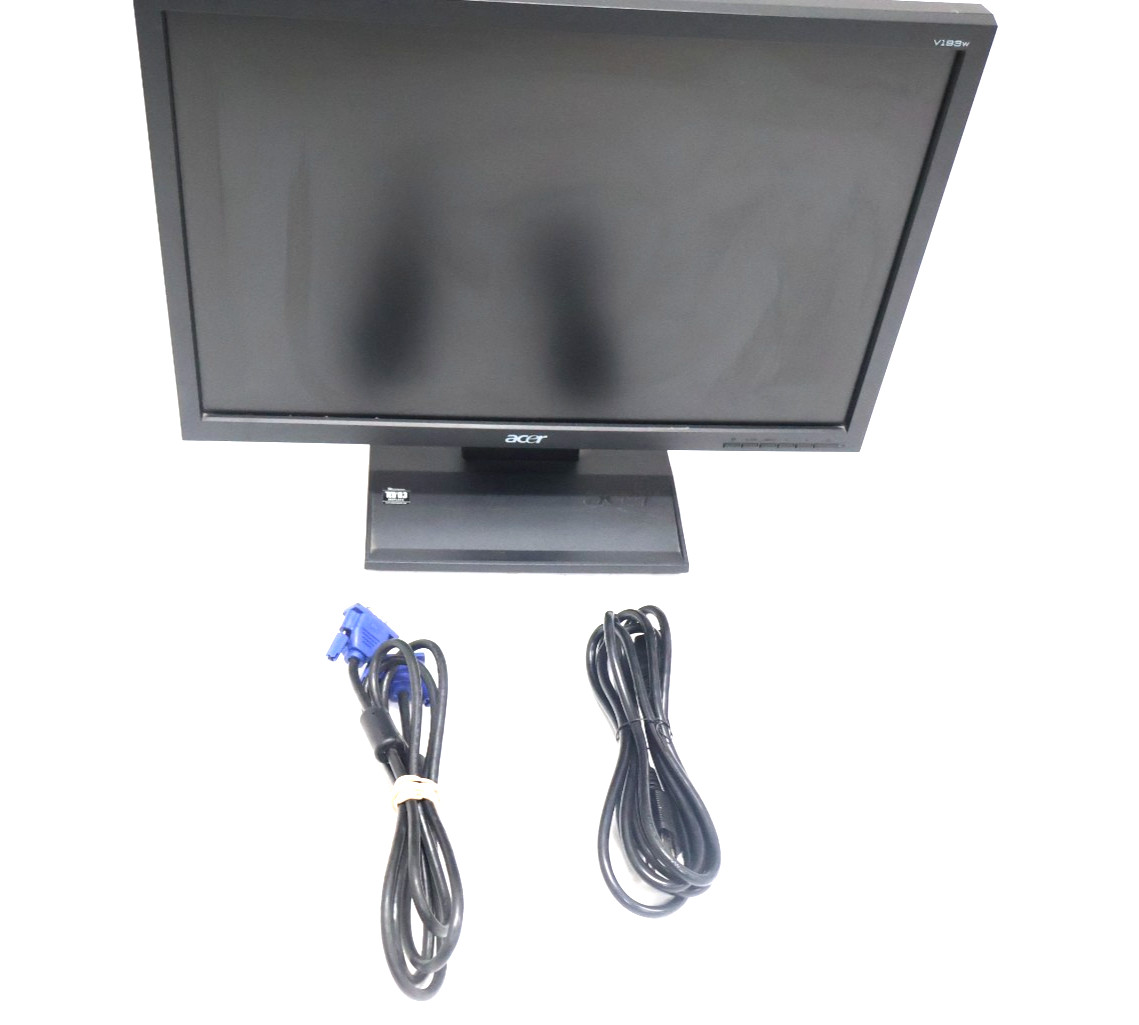 Acer V193W 19" Black Widescreen LCD Monitor W/Stand & Cables