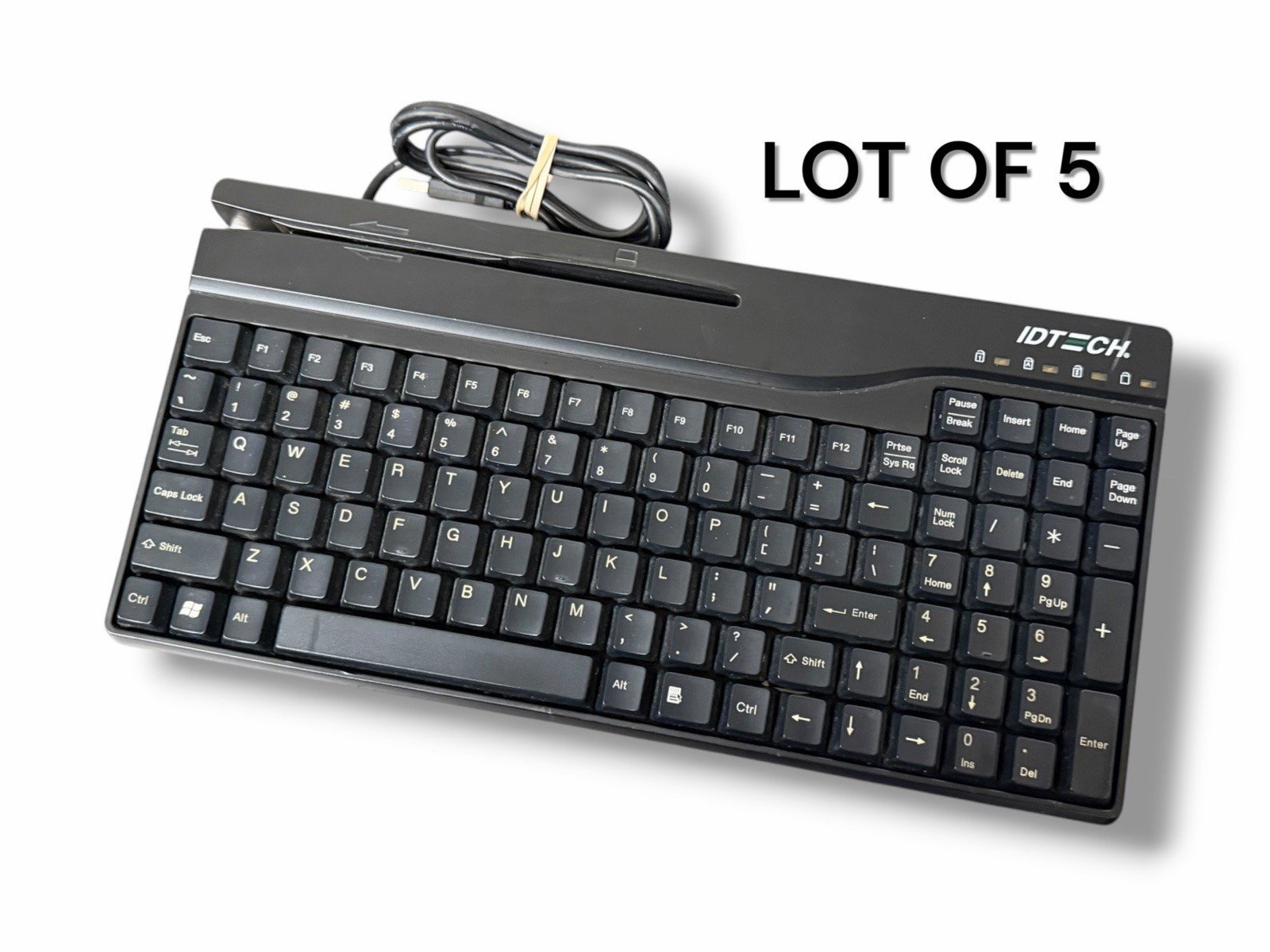 (5) USB POS Keyboard Steph Versakey 230 IDKA-234112B w/ Mega Stripe Reader ID001