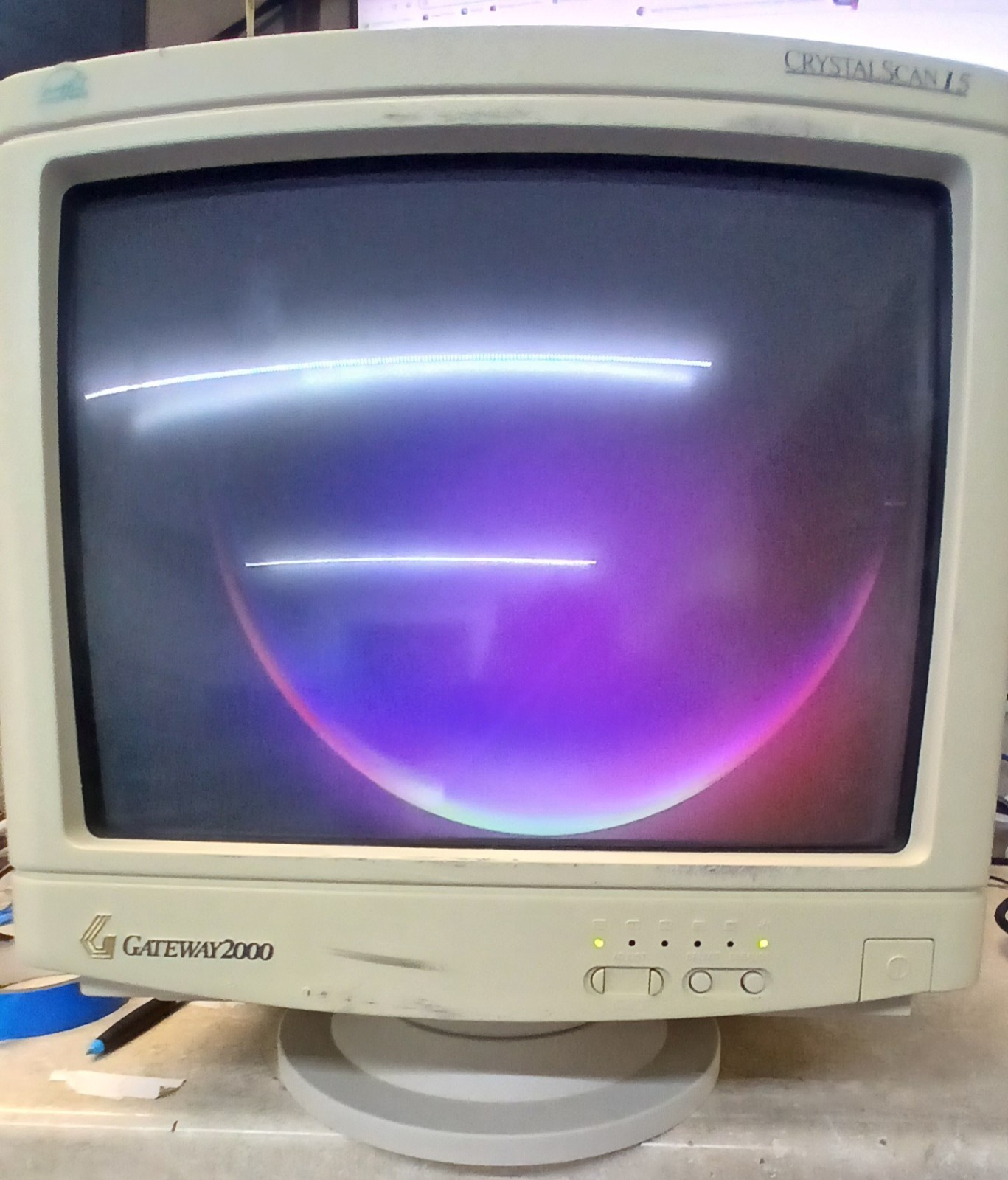 Retro Gaming Gateway 2000 Crystal Scan 15 VGA CRT Monitor *WORKING* *READ*