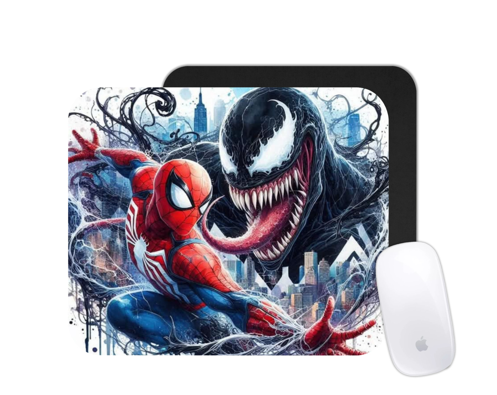 Venom & Spider-Man Mouse Pad | Dark vs Hero Desk Mat | Custom Comic Gift