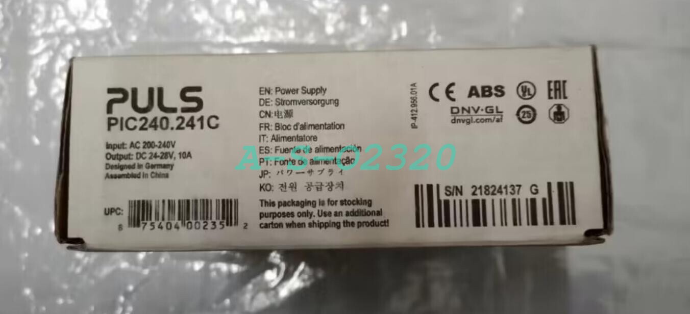 Puls PIC240.241C Power Supply Output 24-28VDC In Box FEDEX/DHL
