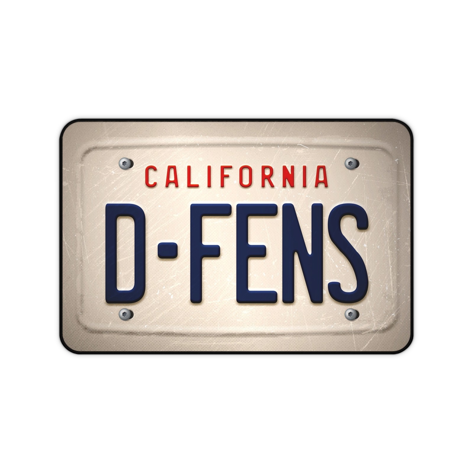 D-FENS License Plate Desk Mat, California Style XL Mousepad, 90s Movie Decor
