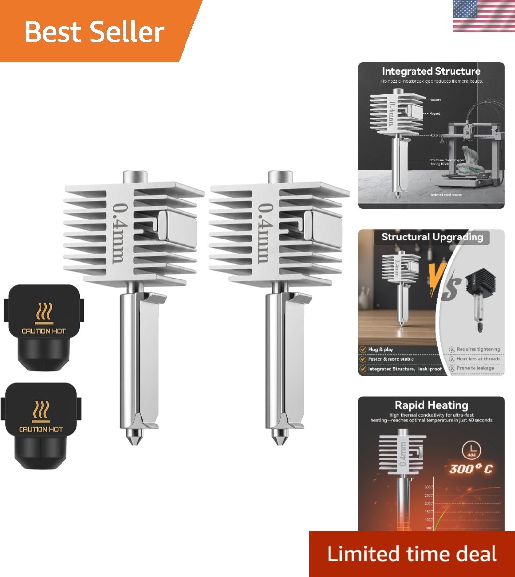 Upgrade A1/A1 Mini/A2L Hotend 0.4mm Hardened Steel Nozzle 2pcs