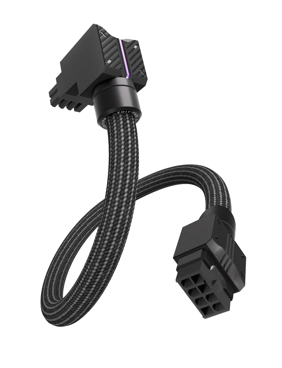 ARGB 8Pin PCIe GPU Extension Cable 16AWG 90 Degree Right Angle BlackRVS