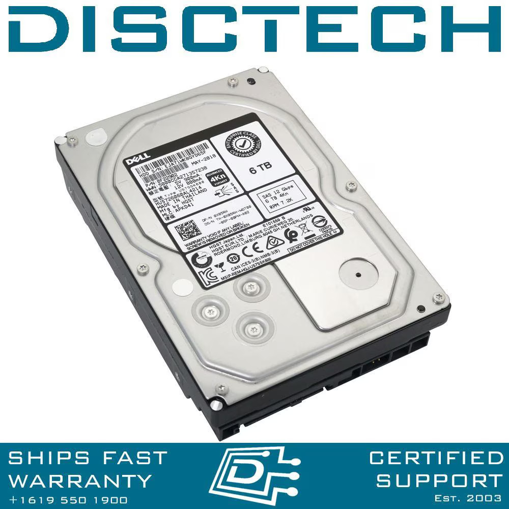 Hitachi 0F22902 / HUS726060AL4214 / Dell X85RH 6TB Enterprise SE SAS HDD
