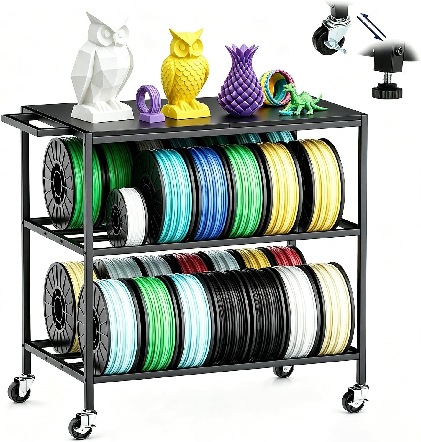 3D Printer Table with Filaments Storage | Heavy Duty 3D Printer Desk Suitable fo