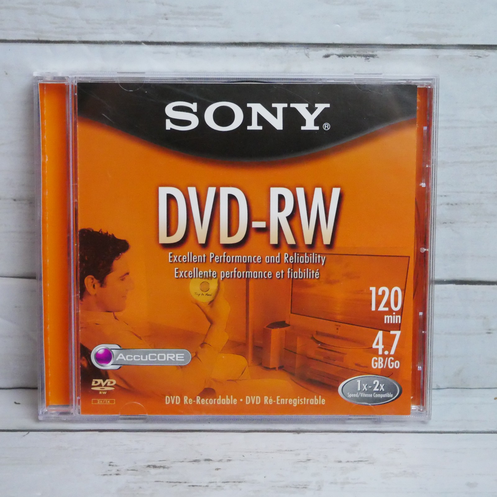Sony DVD+RW 2X 120 Minutes 4.7 GB Disc AccuCORE Re-Recordable Rewitable NEW READ