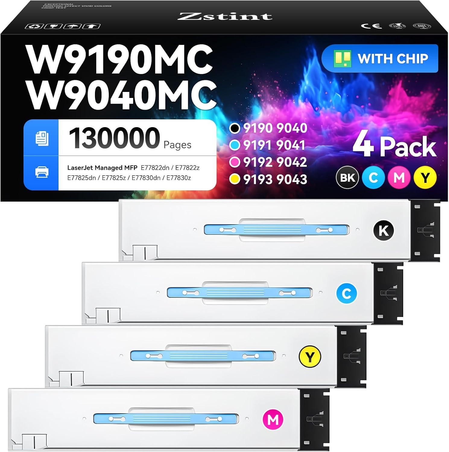 W9190MC W9040MC Toner Cartridge Set 4-Pack W9041MC W9042MC W9043MC W9191MC W9192
