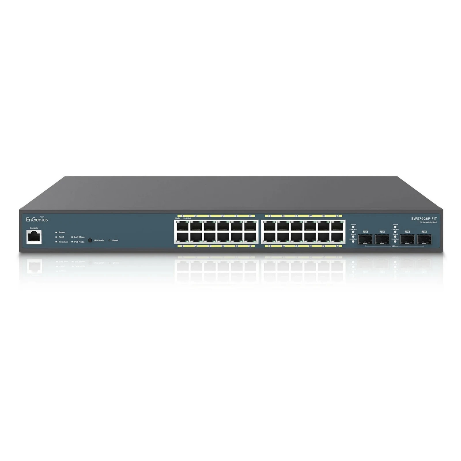 EnGenius EWS7928P-FIT 24-Port Gigabit PoE+ Managed Switch - 240W Budget, 4 SFP