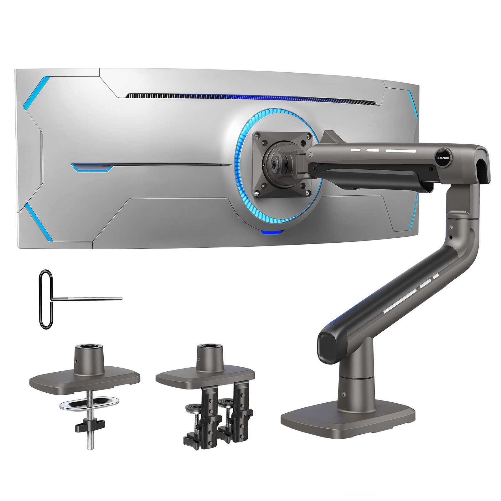 HUANUO TitanLift Heavy Duty Monitor Arm for Screens up to 49", Holds 44 lbs, ...