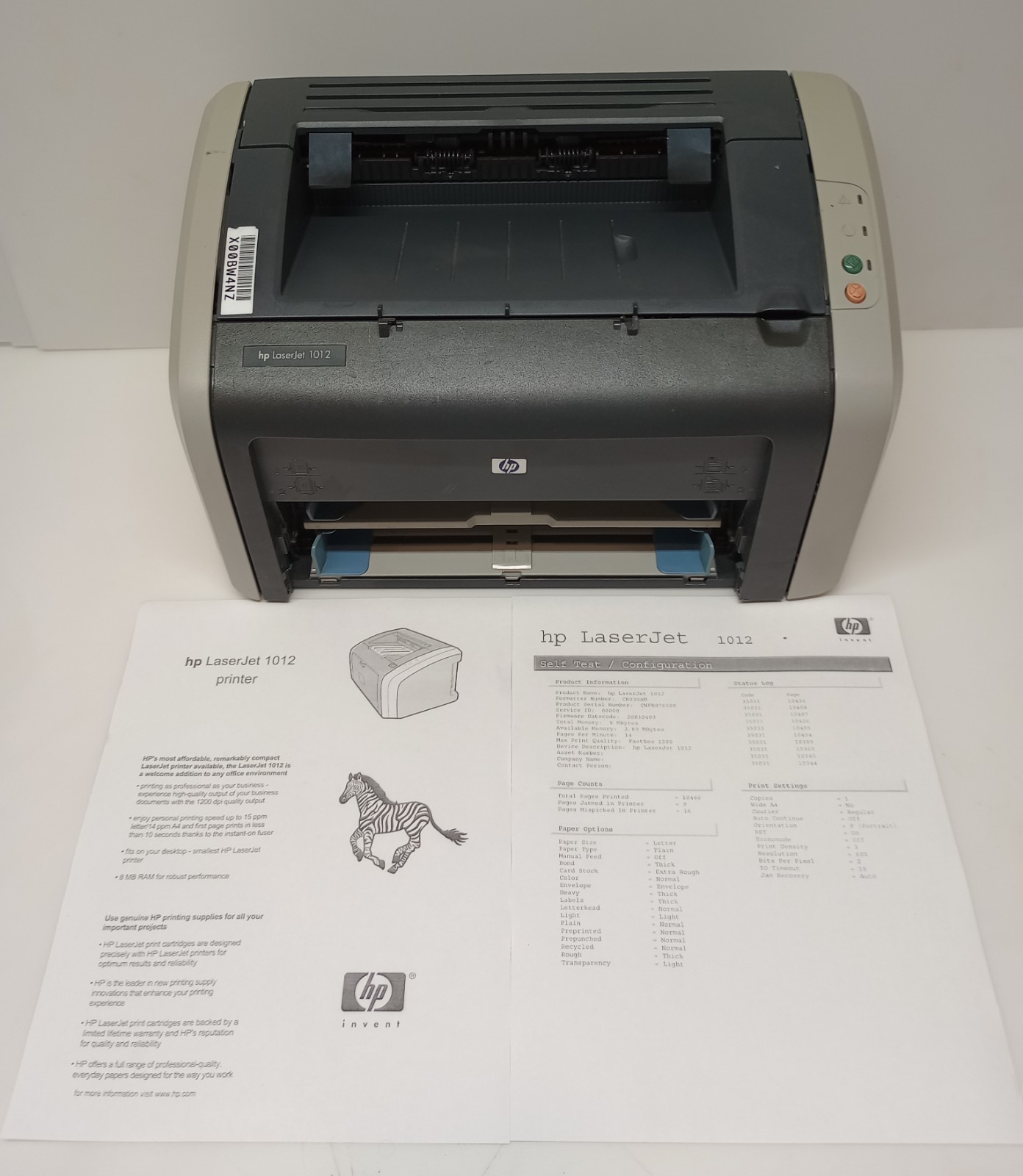 HP LaserJet 1012 Monochrome Workgroup Laser Printer Q2461A 10.5 K Pg Ct Office