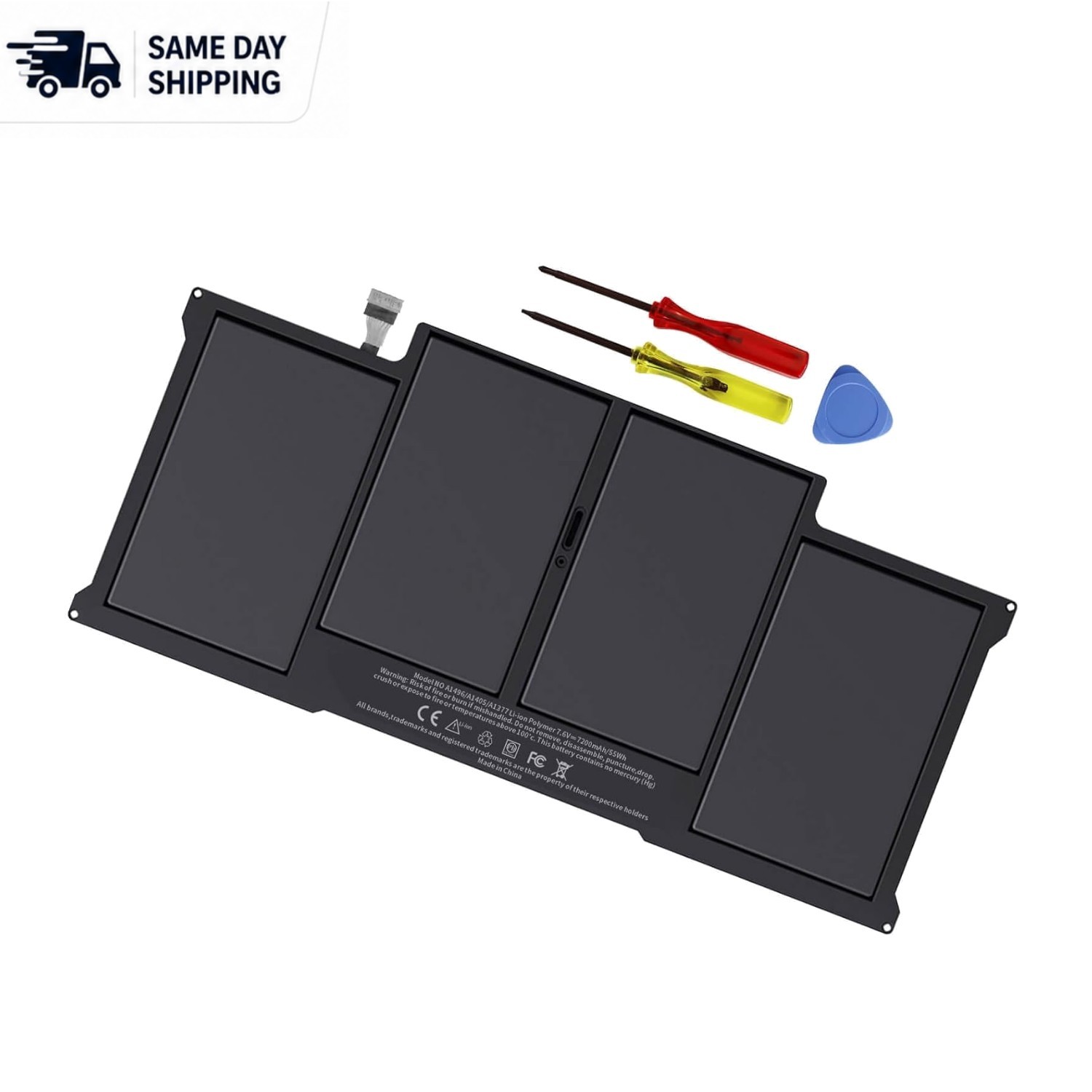 High-Performance A1405 Battery for MacBook Air A1466 - 7200mAh, Safety Certified