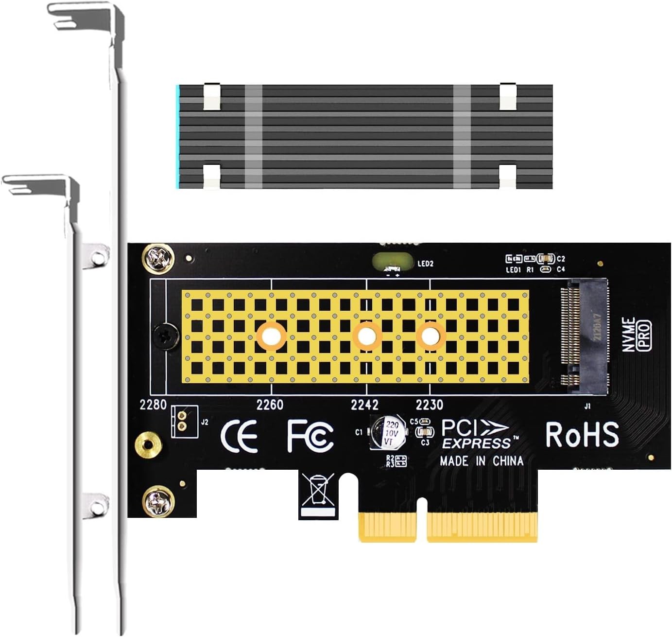 GLOTRENDS PA09-HS M.2 NVMe to PCIe 4.0 X4 Adapter with Heatsink for M.2... 