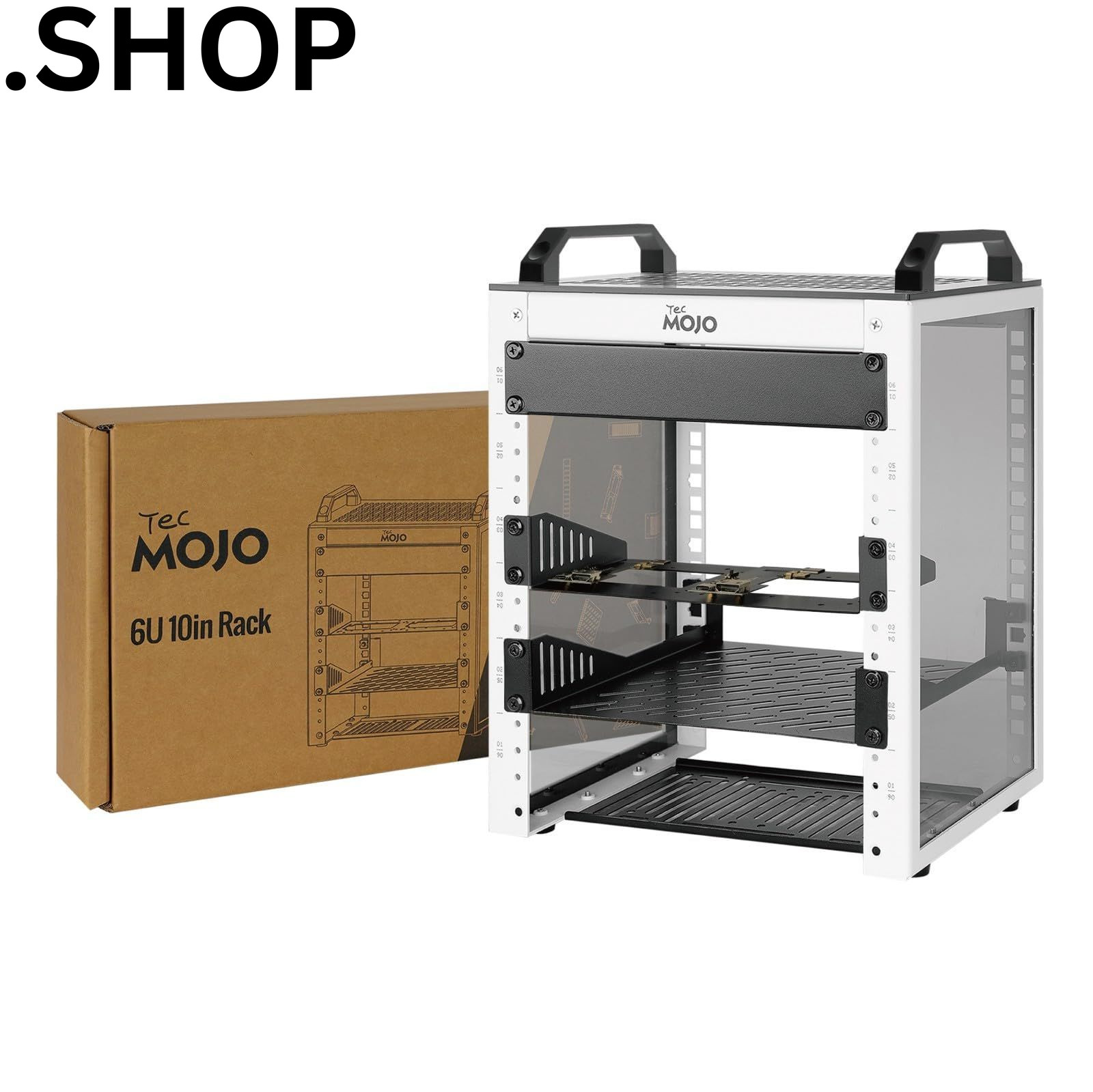 Tecmojo 6U Network Rack, 10 inch Mini Server Rack with 2 6U/10in/White, White