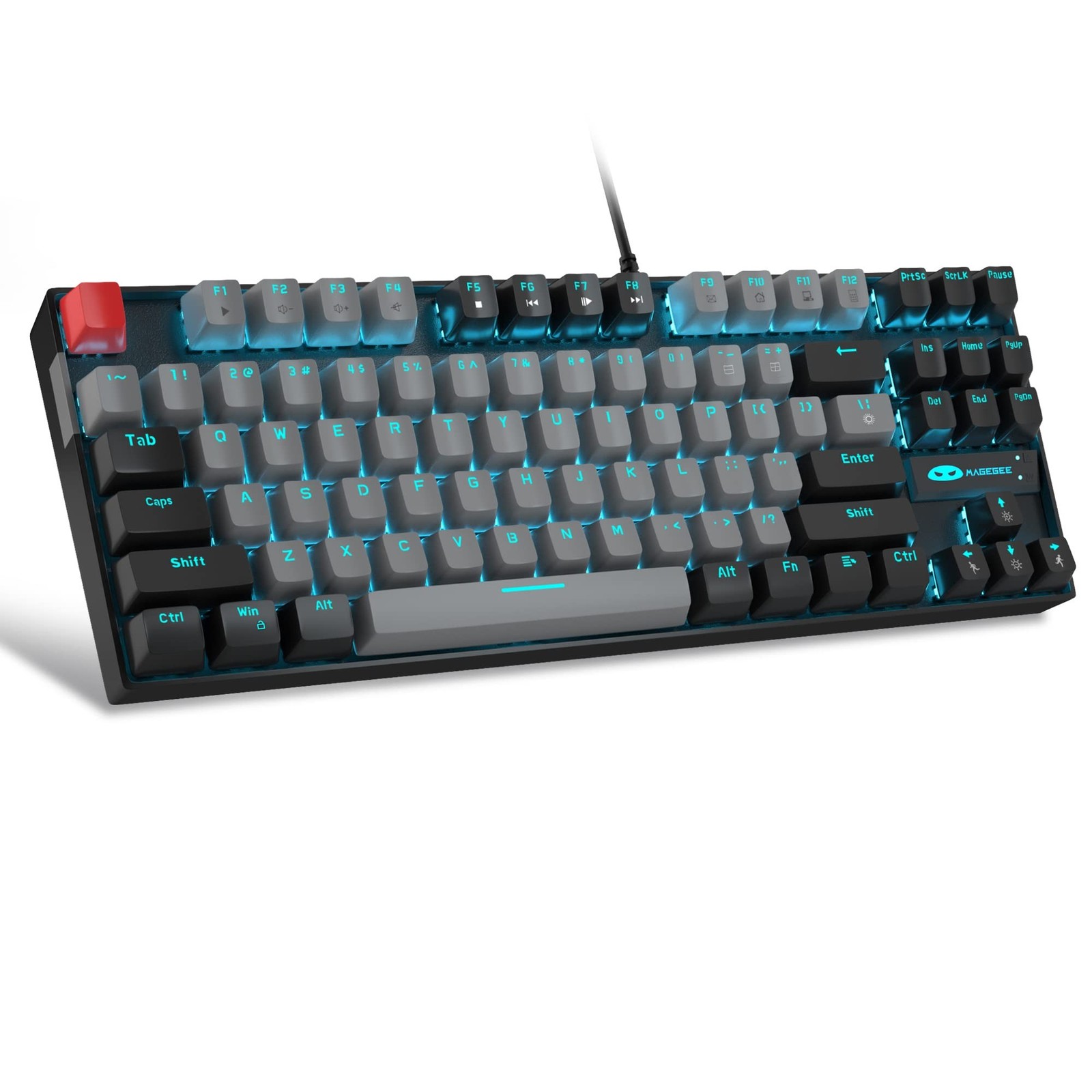 MageGee 75% Mechanical Gaming Keyboard, Blue Switch, LED Backlit, 87 Keys Com...