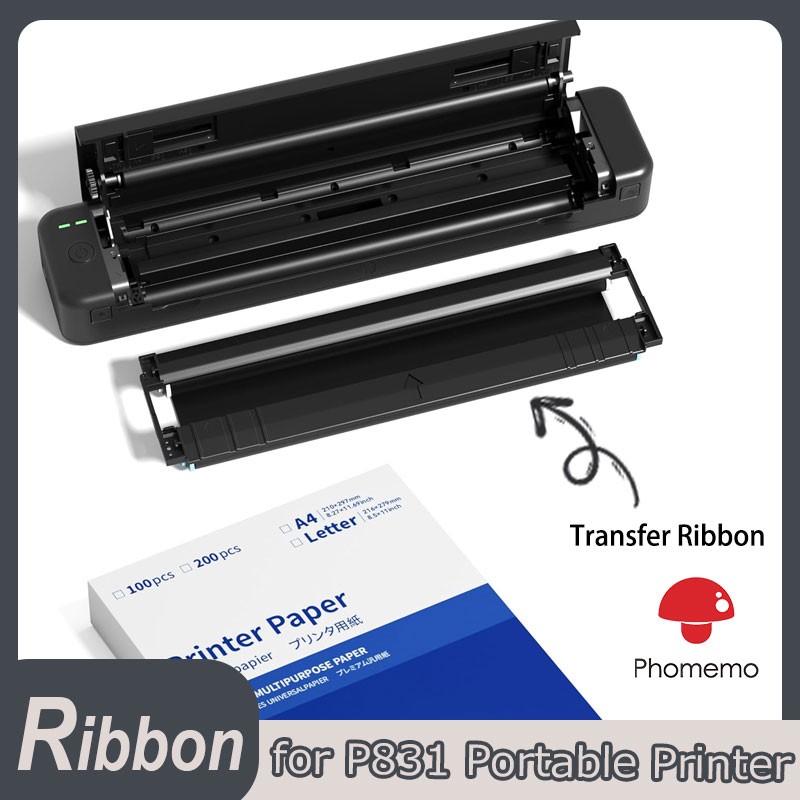 2 Rolls Exclusive Thermal Transfer Ribbon for Phomemo P831 Portable Printer