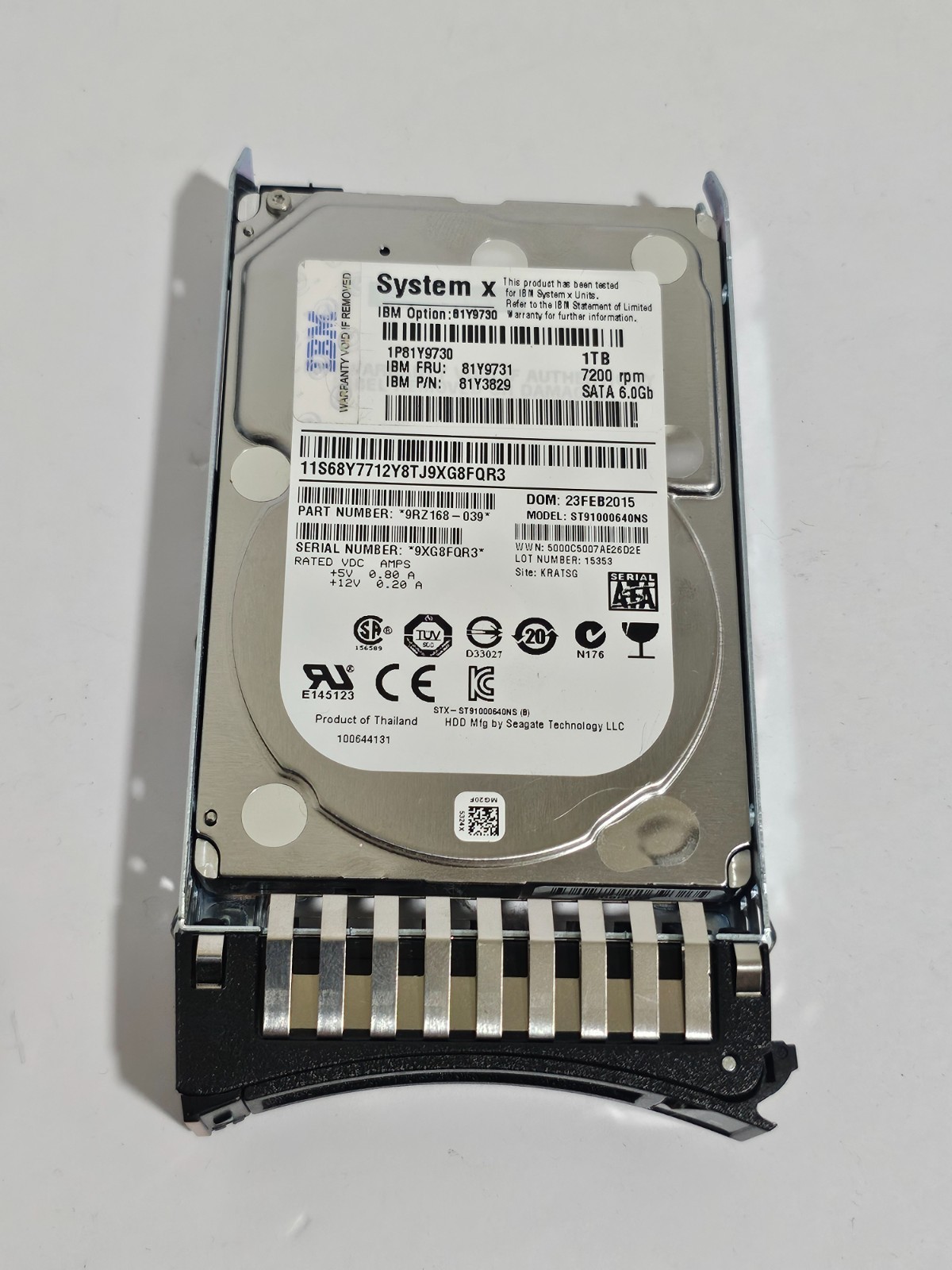 IBM 81Y9731 1Tb 2.5" 7200rpm SATA 6 Gbit NL HDD 81Y3829 81Y9730