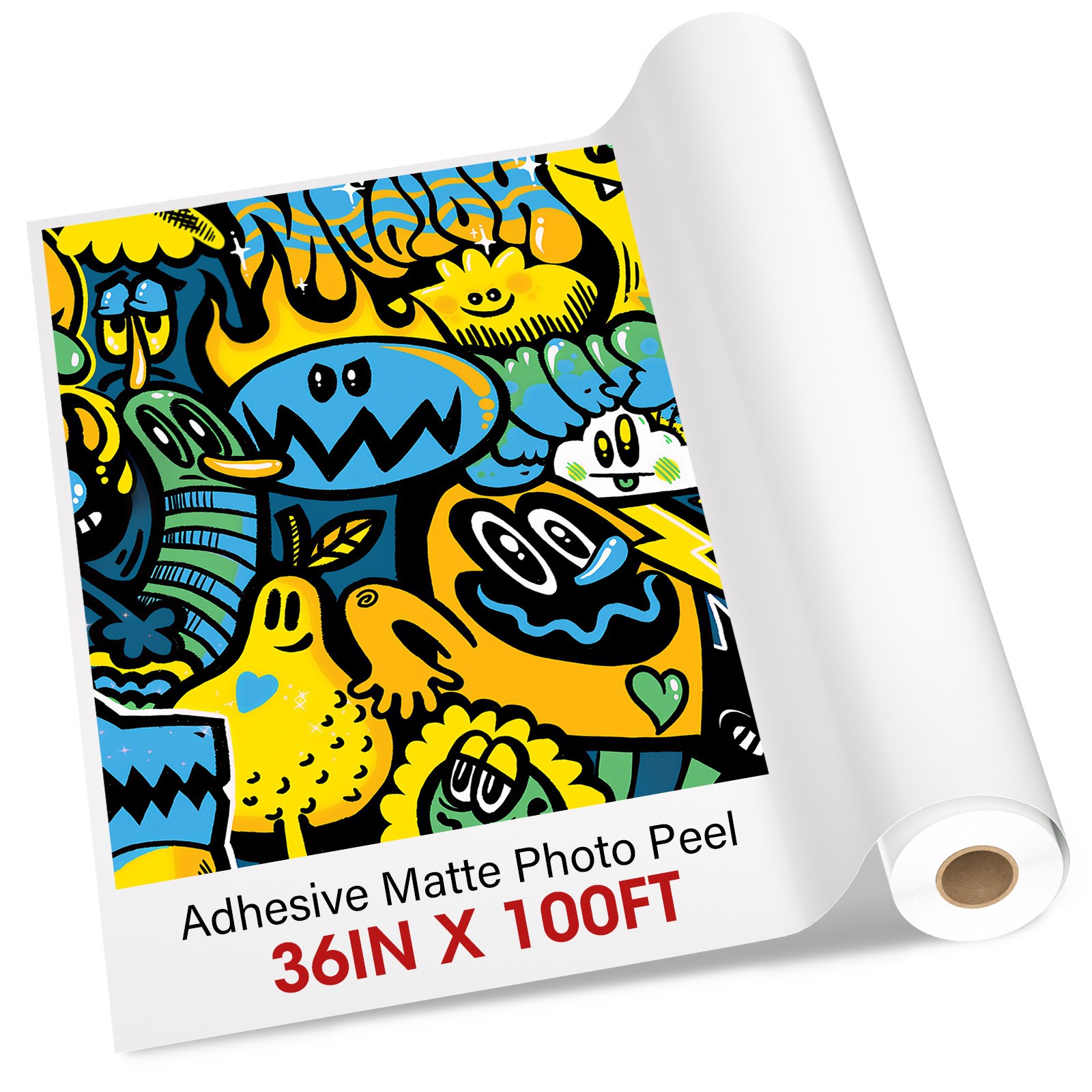 36 inch x 100 ft Matte Photo Peel sticker paper roll Adhesive Vinyl stick decalg