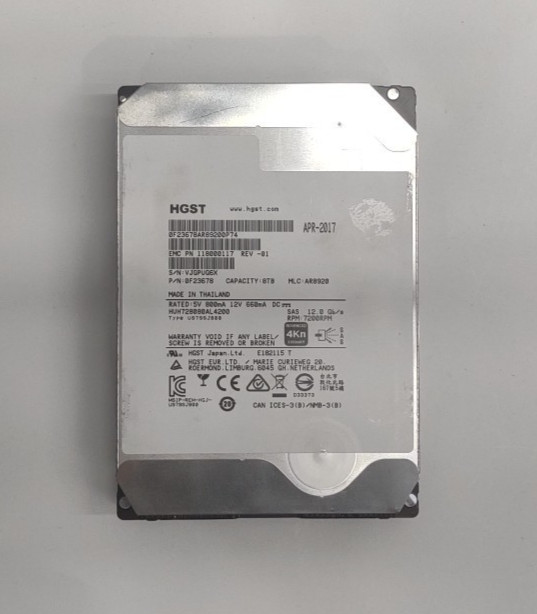 Hitachi HGST 8TB Internal HDD 3.5" SAS 12Gbps 7200RPM HUH728080AL4200 TH621