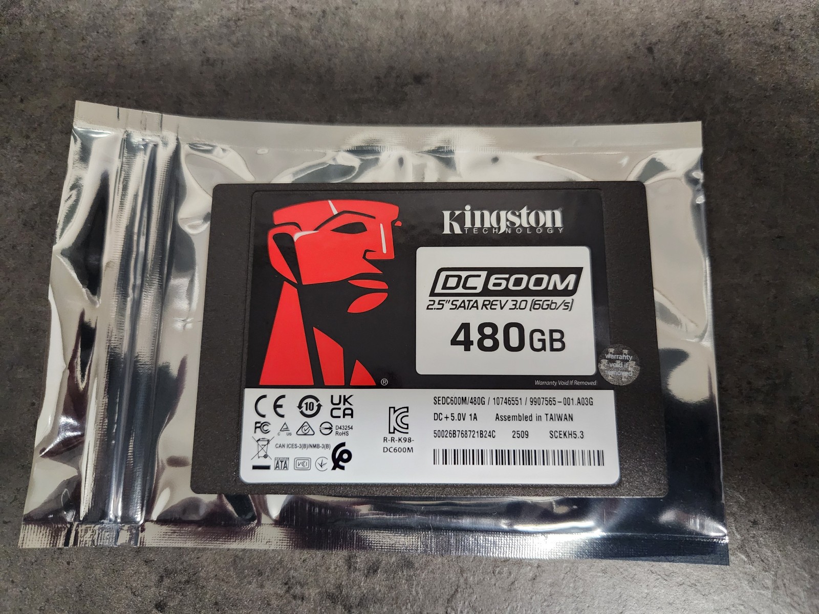 Kingston DC600M 480GB 2.5" SATA III Internal SSD (SEDC600M/480G) , 99% Life